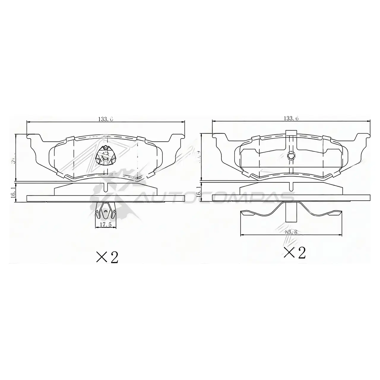 Тормозные колодки задние CHRYSLER 300 M 98-04/NEON 94-06/DODGE CARAVAN 95-01 SAT 1440987311 7 LMVX ST280068 изображение 0