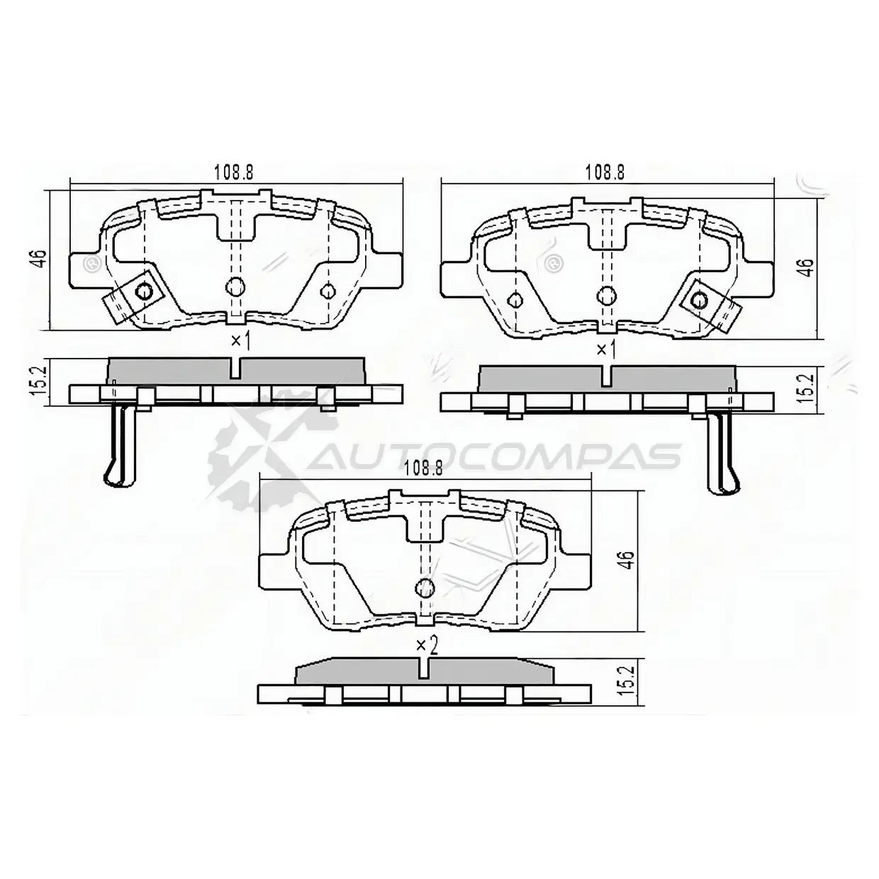 Тормозные колодки задние HONDA CIVIC FB/FN/FK 12-/ODYSSEY RB 03-08/STEPWAGON RG 05-09 SAT N BLFF 1422805397 ST43022SFEN00