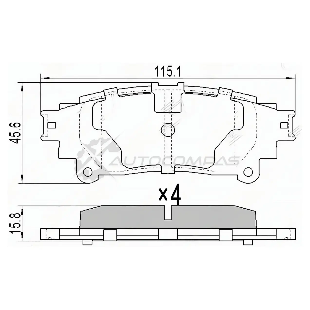 Тормозные колодки задние LEXUS RX350/450 08-/HIGHLANDER 13 SAT 1422829902 X DF4K ST0446648130