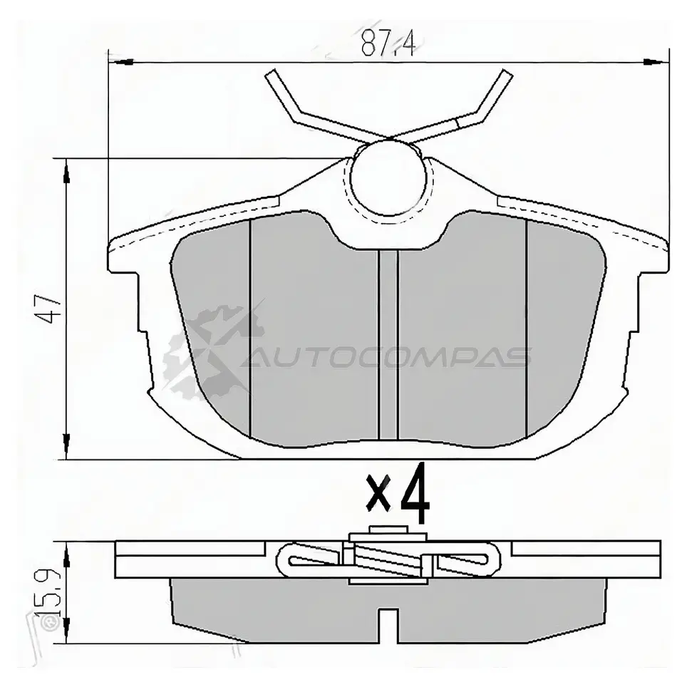 Тормозные колодки задние MITSUBISHI CARISMA 97-06/COLT 02-12 SAT P COUI 1422814762 STMZ690345