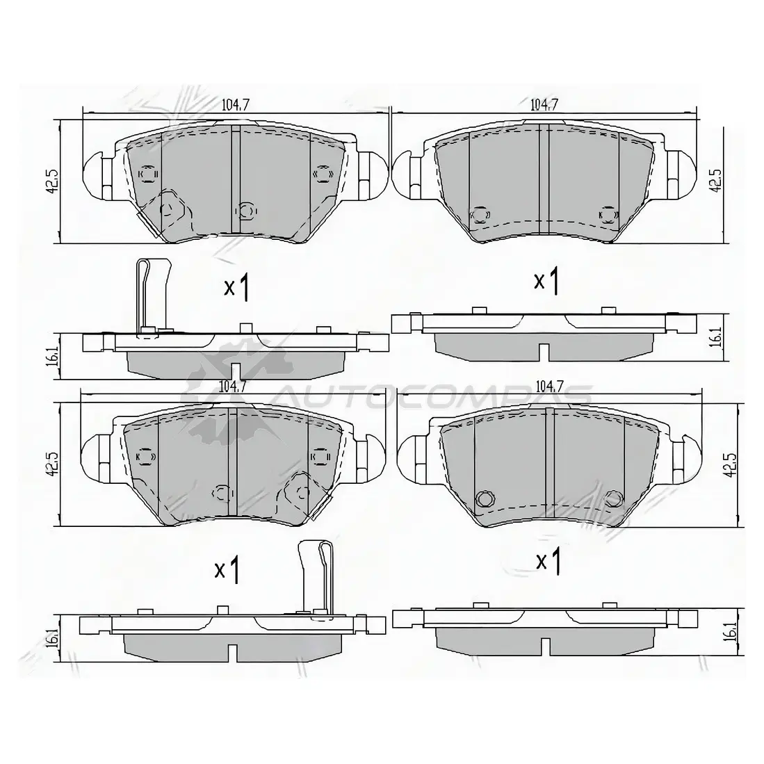 Тормозные колодки задние OPEL ASTRA G 98-05/ZAFIRA A 99-05 SAT 1422802547 N0LJ TRL ST1605093 изображение 0