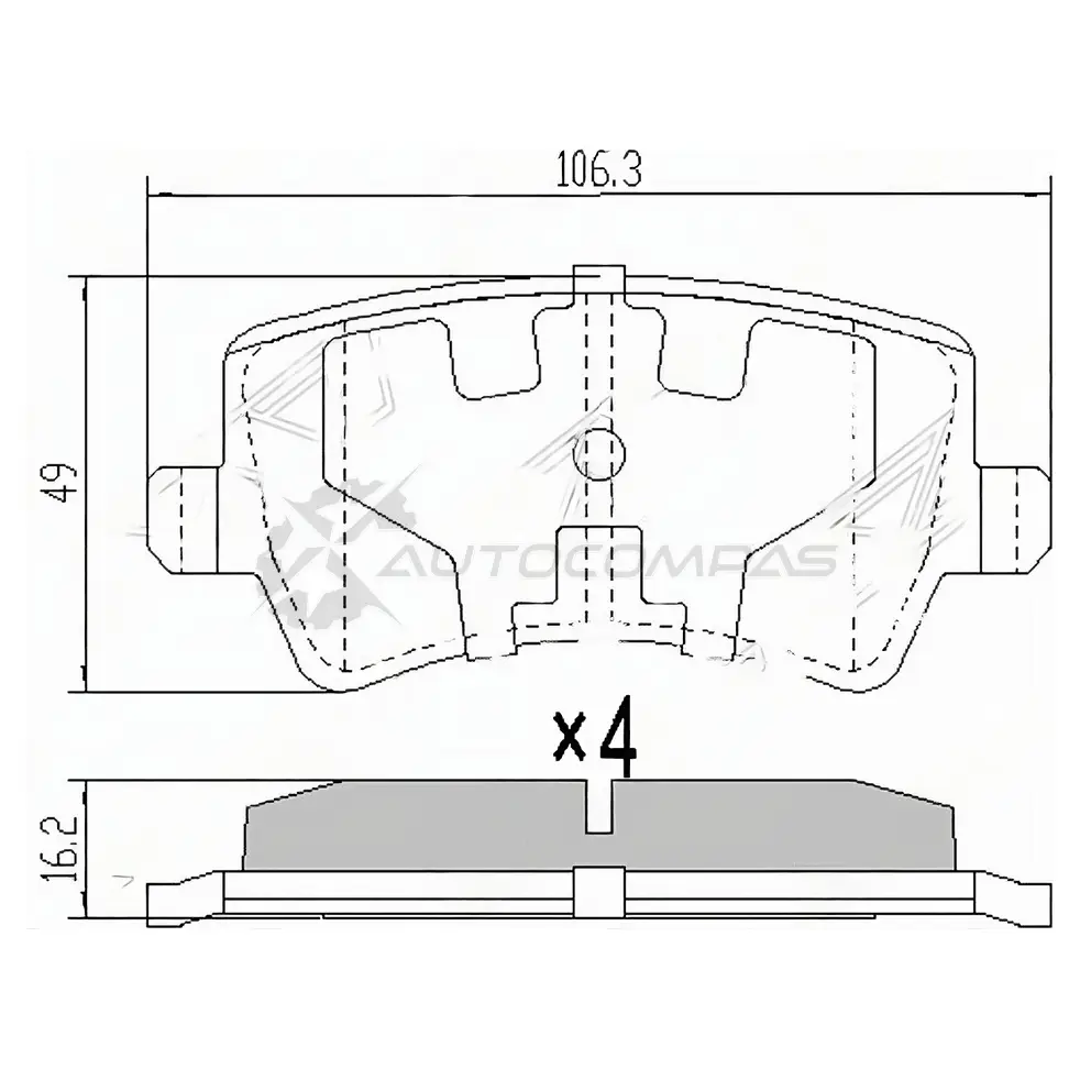 Тормозные колодки задние VOLVO XC60/70/LAND ROVER EVOQUE 11-/FORD GALAXY II/S-MAX 06 SAT 1422802097 ST31445796 PWQ 90J