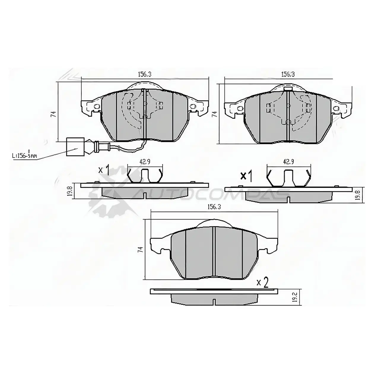 Тормозные колодки передние AUDI A3 96-03/ TT 98-06/ SKODA OCTAVIA 97-10/ VW NEW BEETLE 02-10 SAT R EG311U 1422833596 ST1J0698151M