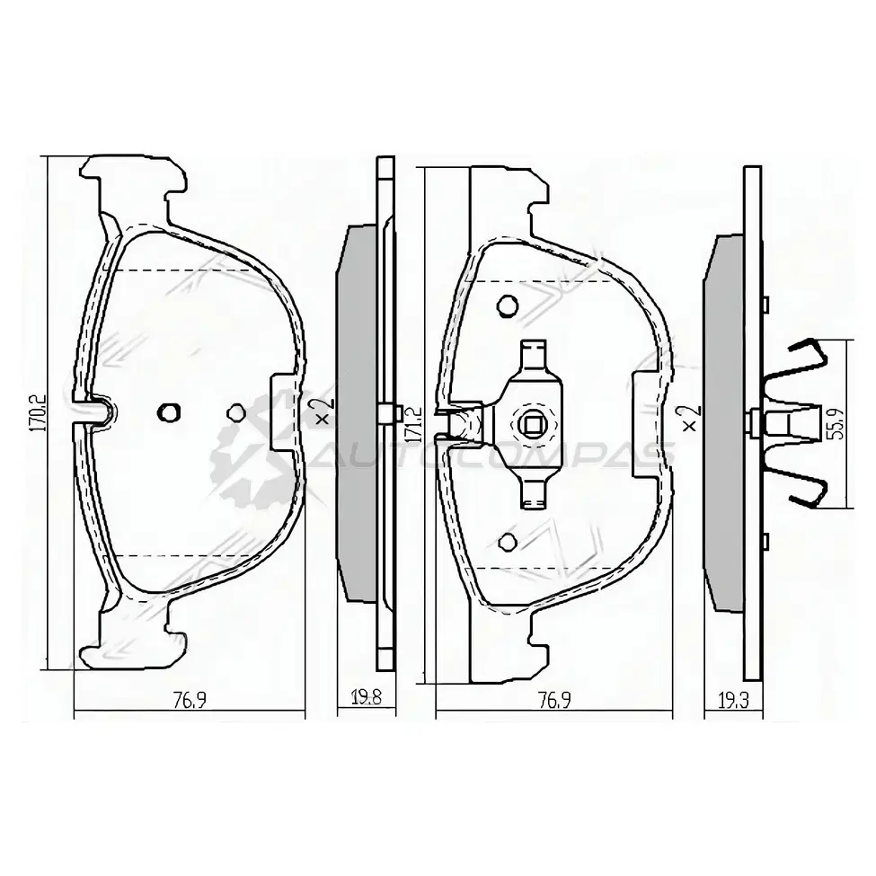 Тормозные колодки передние BMW X5 70 SAT ST34116852253 1422798549 X1 ROC изображение 0