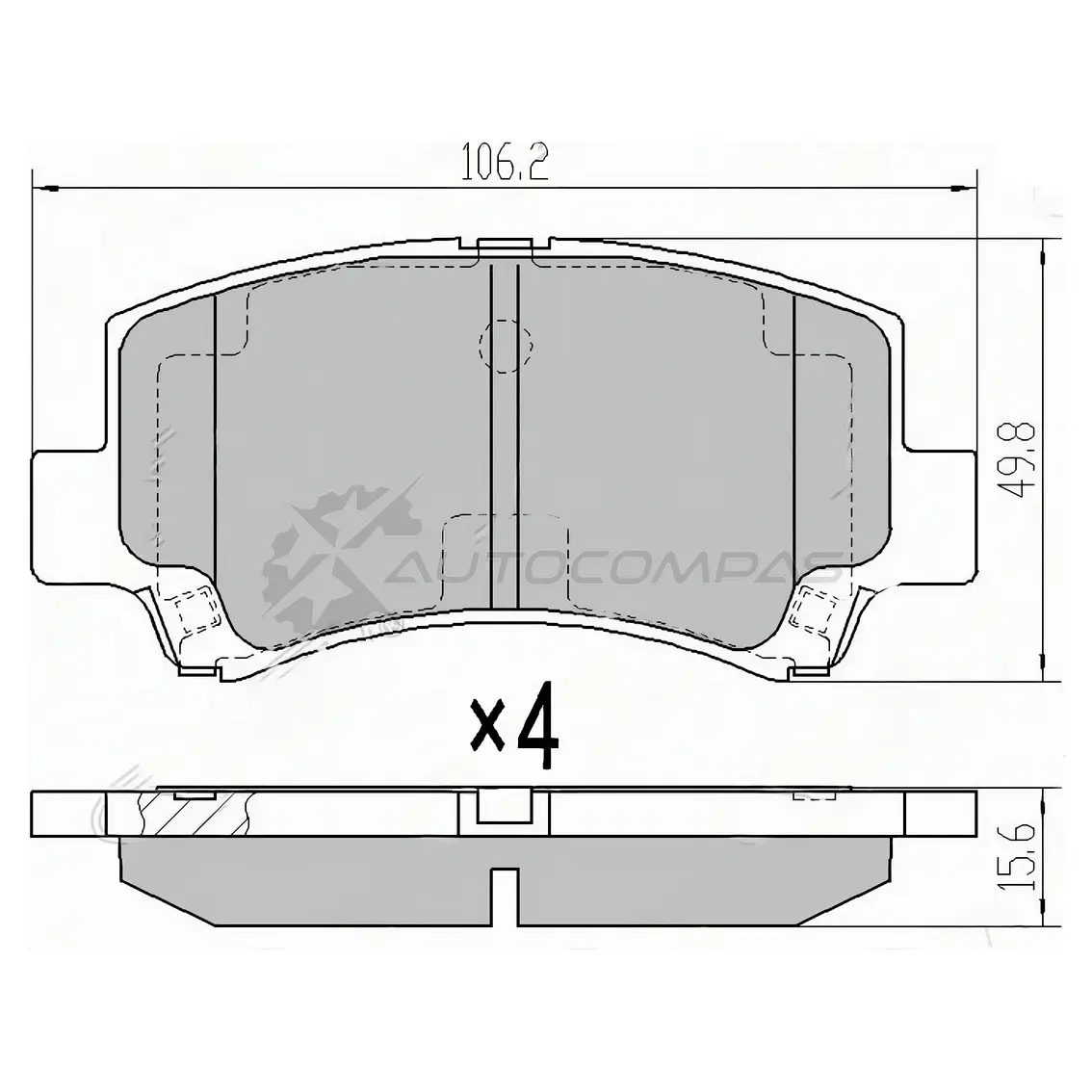 Тормозные колодки передние CHERY A1/QQ6 SAT 1422798998 STS213501080 2 7GO74T
