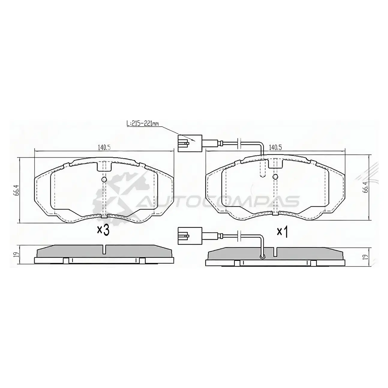 Тормозные колодки передние CITROEN JUMPER 97-/FIAT DUCATO 97-/PEUGEOT BOXER 97 SAT ODG4W 2 1422800182 ST77364862