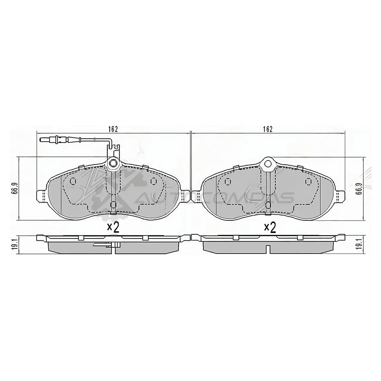 Тормозные колодки передние CITROEN JUMPY II/PEUGEOT EXPERT II 07 SAT ST425364 1H5 DUT 1422800060
