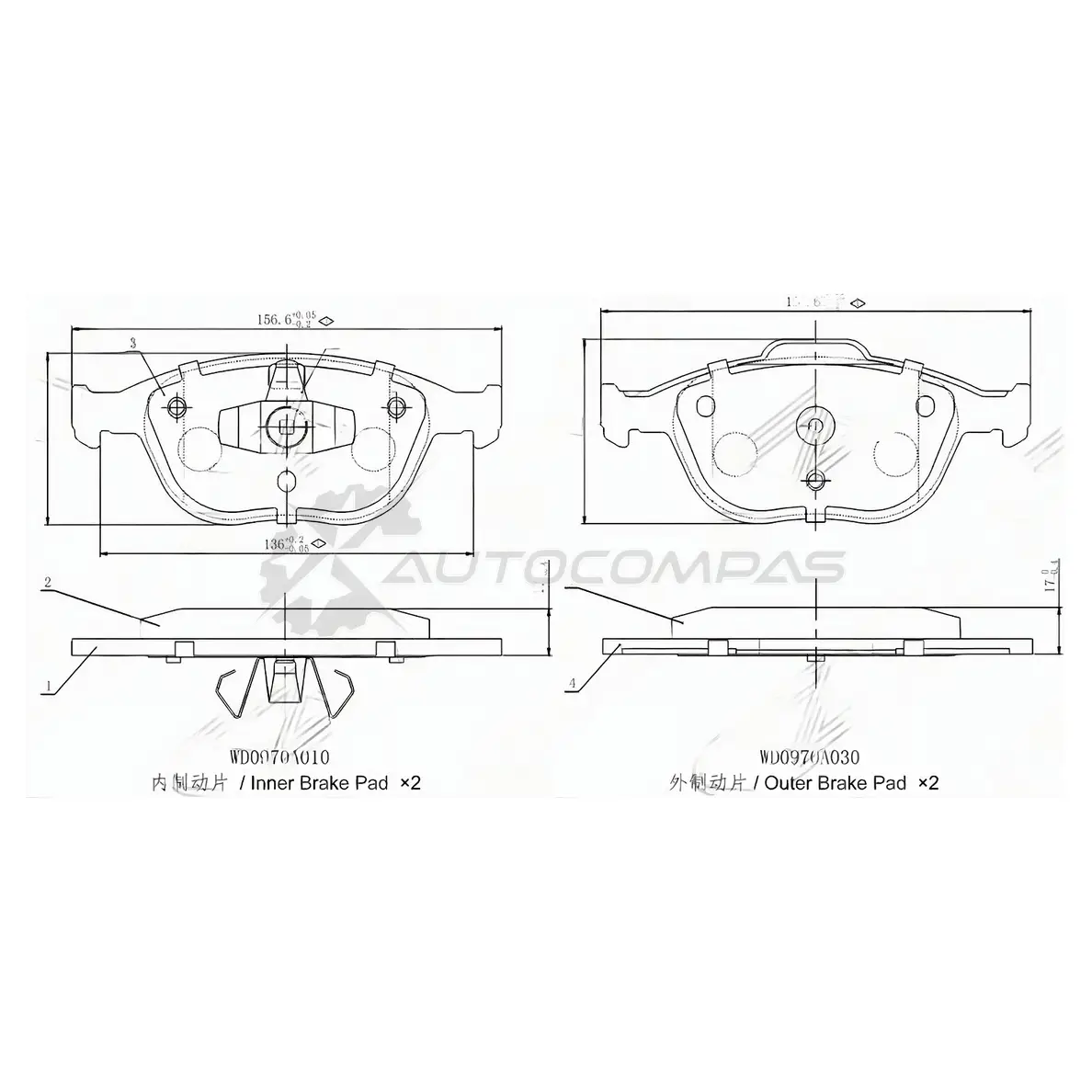 Тормозные колодки передние FORD FOCUS 02-04 SAT 4 X1M3 1440516558 ST4427737 изображение 0