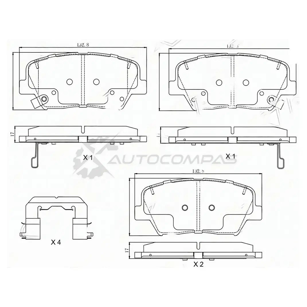 Тормозные колодки передние HYUNDAI ELANTRA 15 SAT ST58101F2A00 1440522582 XY1 OI изображение 0