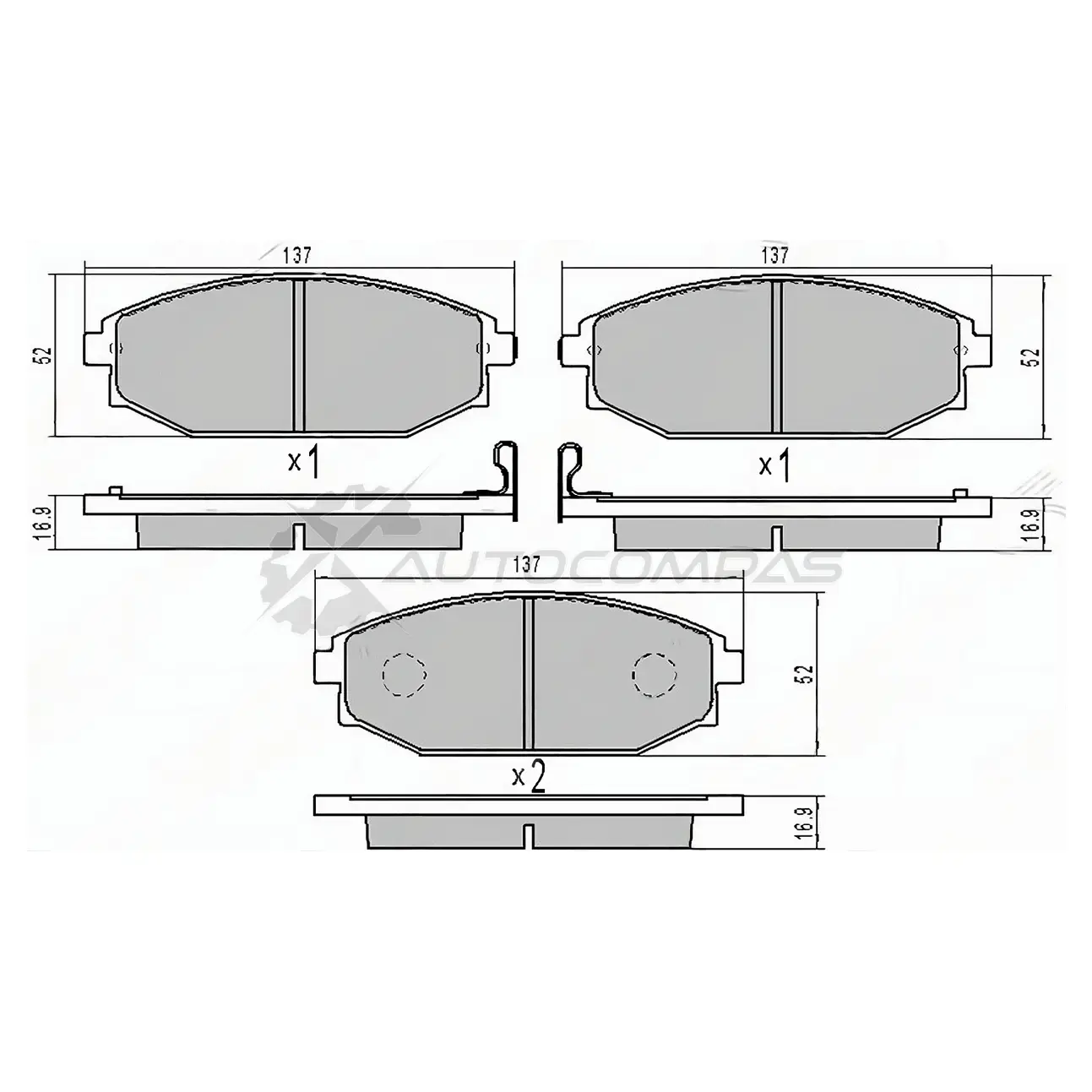 Тормозные колодки передние HYUNDAI GALLOPER 91-/MITSUBISHI PAJERO 97-02/KIA SORENTO 02-08 SAT 1422808539 5 V4XMV ST58101M1A00 изображение 0