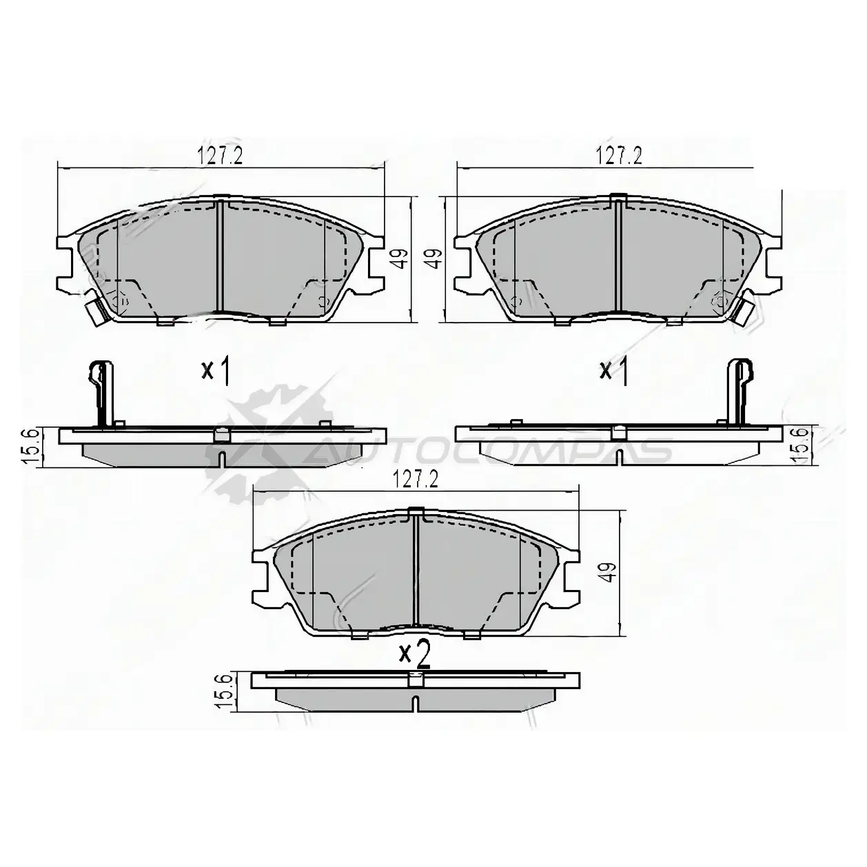 Тормозные колодки передние HYUNDAI GETZ 05-09/ACCENT 00-05 SAT 1422806836 NU1 L97 ST581011CA00