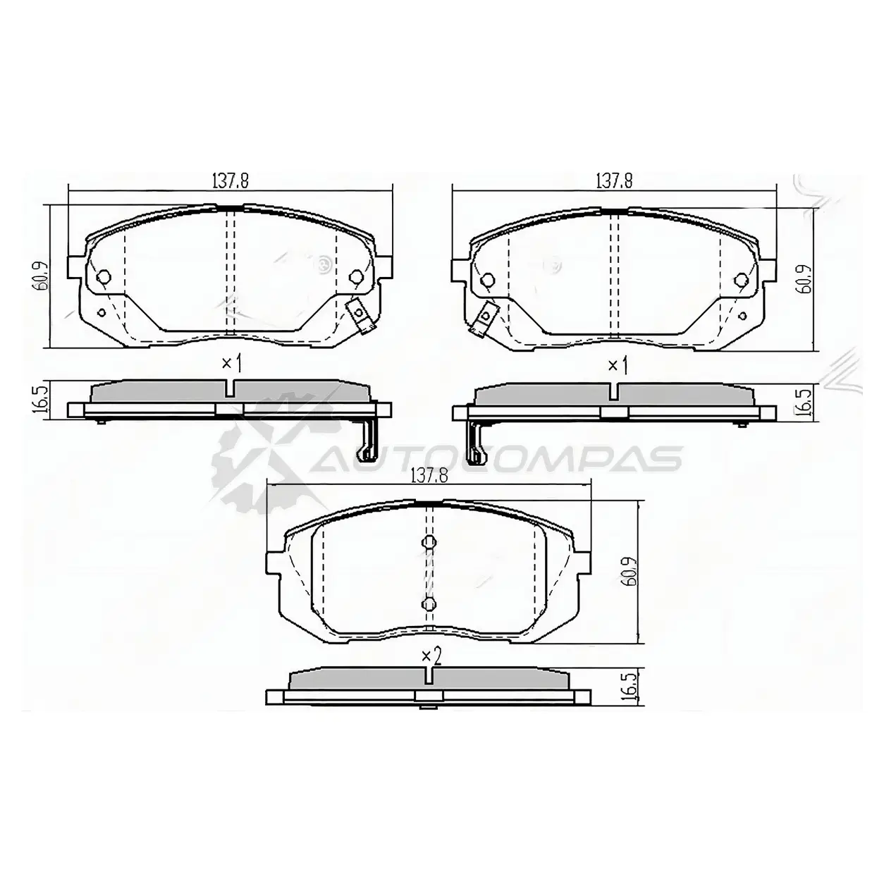 Тормозные колодки передние HYUNDAI I20 10-/HYUNDAI IX35 10-/KIA SPORTAGE 09-/HYUNDAI TUCSON 10 SAT 1422807344 ST581013SA20 QCV B7DG изображение 0