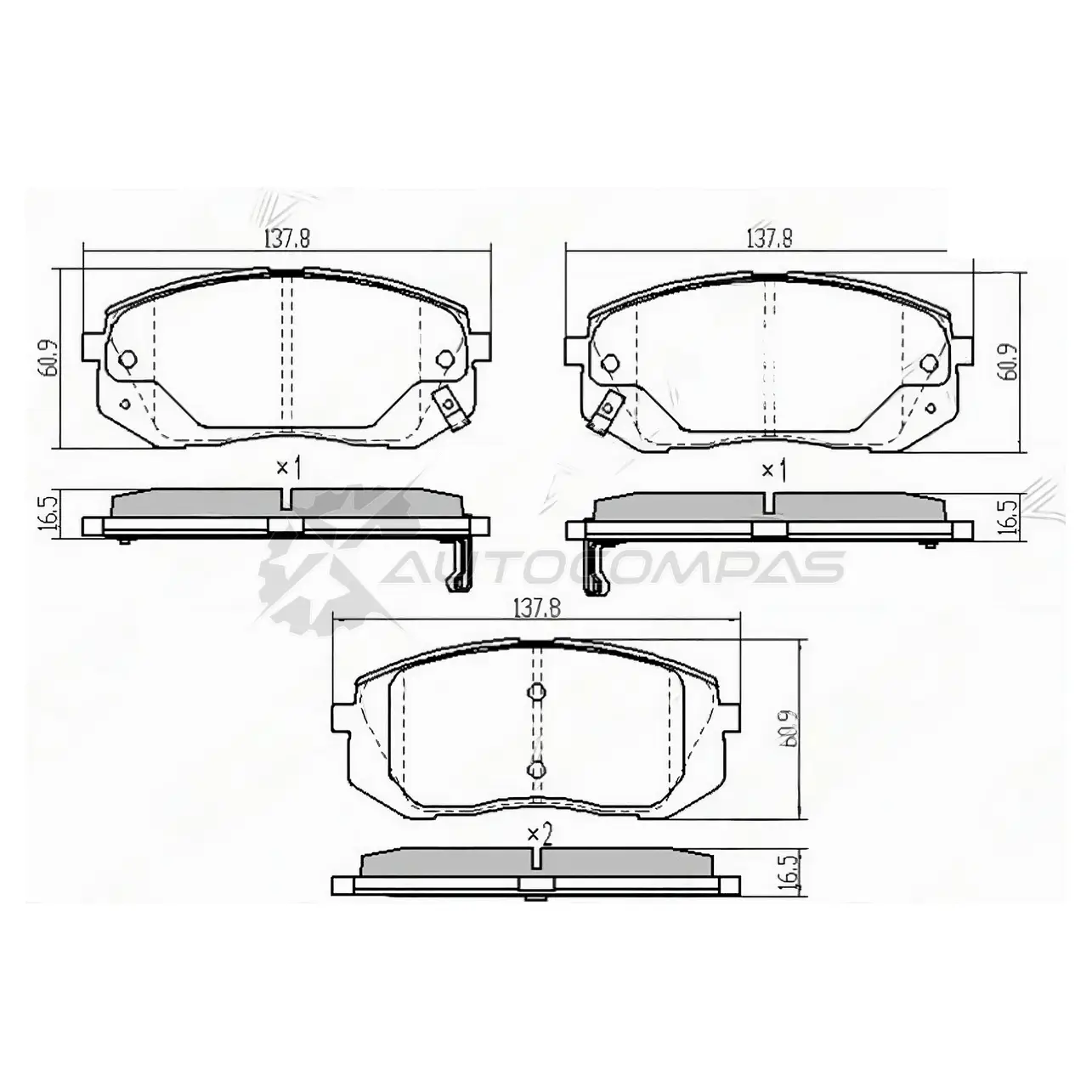 Тормозные колодки передние HYUNDAI IX35 09- I40 11-/JAC S3 SAT 1422806811 ST581013ZA70 U9U P3 изображение 0