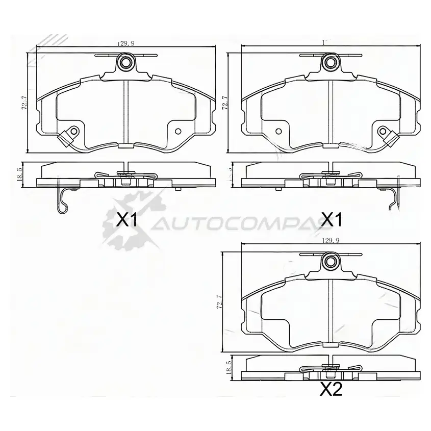 Тормозные колодки передние HYUNDAI PORTER 94-04/H100 93-04 SAT 1440522604 ST581014BA10 0W TAV