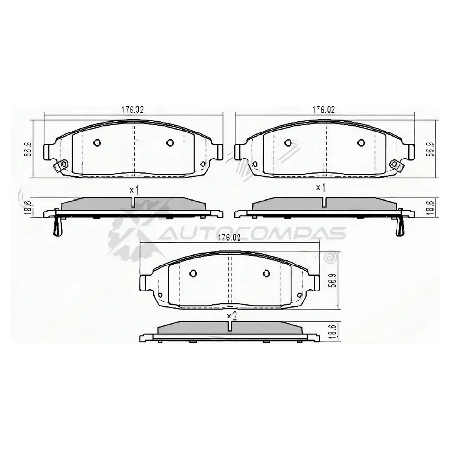 Тормозные колодки передние JEEP GRAND CHEROKEE III 04-10 SAT 6NQ 555D ST05080868AA 1440524348 изображение 0