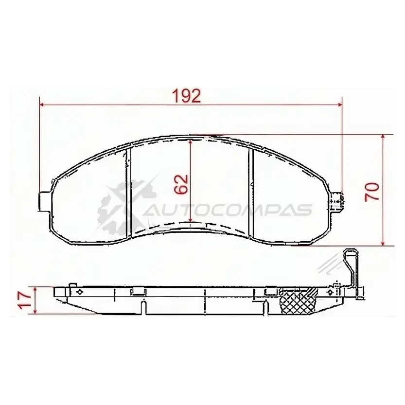 Тормозные колодки передние KIA BONGO III 03- (2 поршня) SAT 1440523151 ST581014EB00 LB 7QBR3 изображение 0