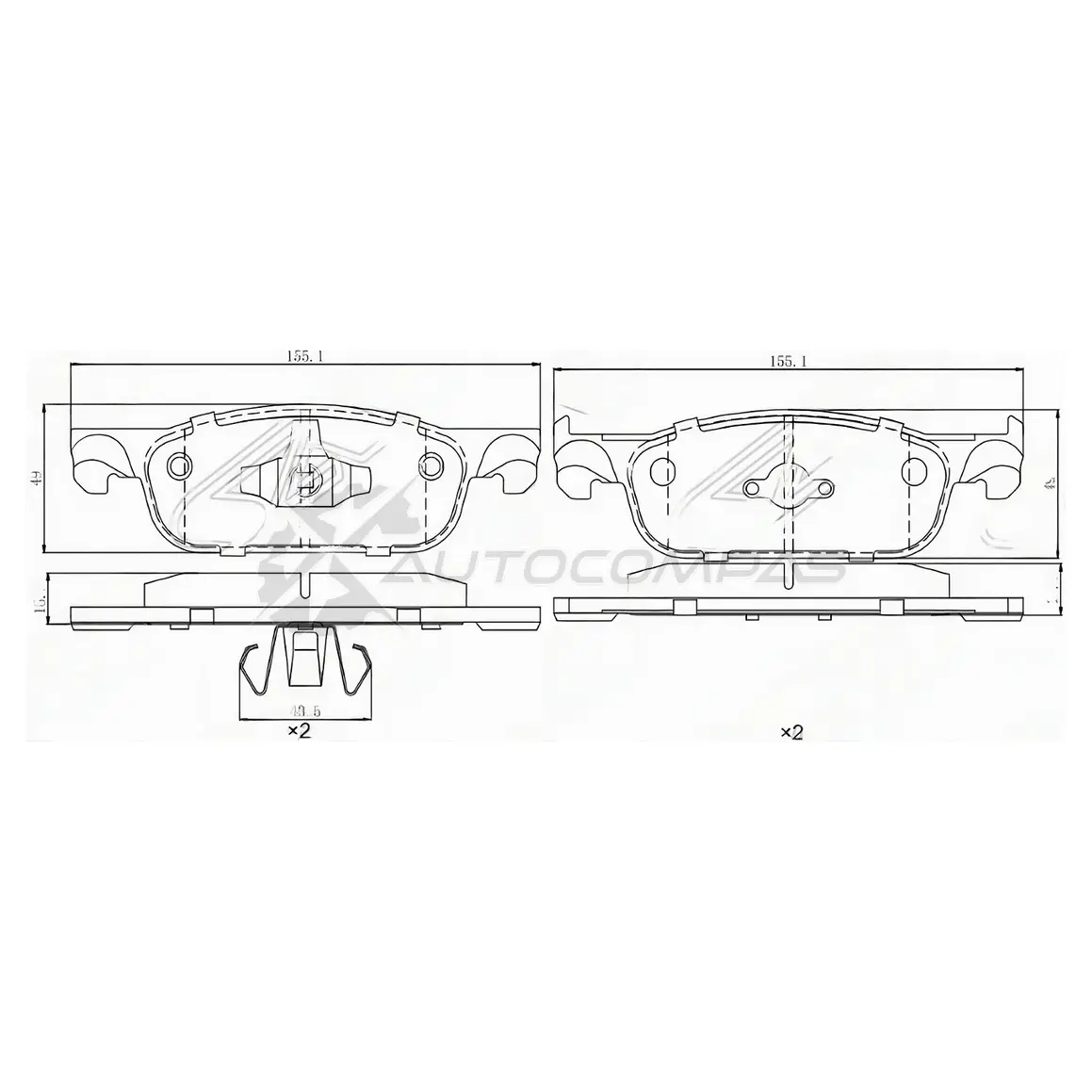 Тормозные колодки передние LADA X RAY/RENAULT LOGAN 12-/CLIO III SAT N8 94TD 1422820005 ST410605536R изображение 0