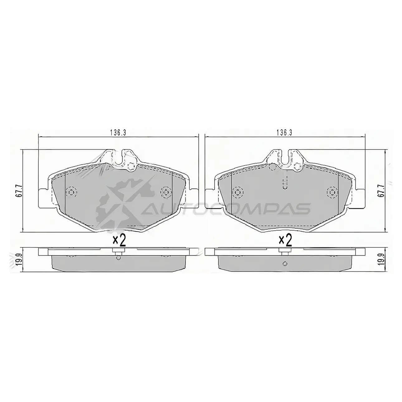 Тормозные колодки передние MERCEDES E200 W211 02-09 SAT STA0034206520 1422875808 Q2TS C изображение 0