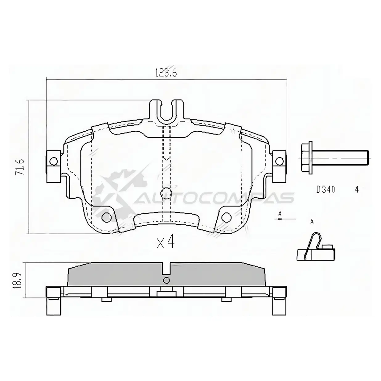 Тормозные колодки передние MERCEDES W176/W246 SAT UGV FI 1422812336 STA0064204820