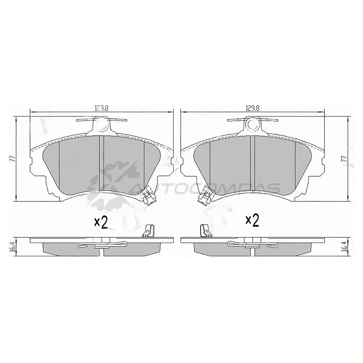 Тормозные колодки передние MITSUBISHI COLT 05-12/VOLVO S40/V40 95-04/MERCEDES SMART 05-06 SAT ST4605A658 1422814456 NHRT 6L