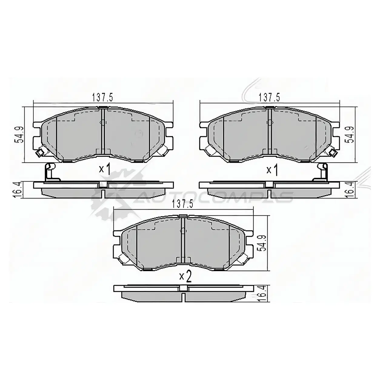 Тормозные колодки передние MITSUBISHI L200 96-06 SAT 1422814457 STMR510680 H 03D99