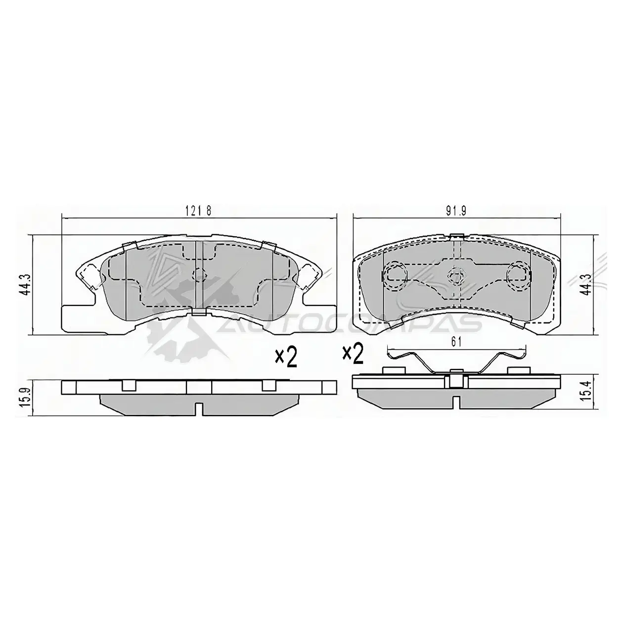 Тормозные колодки передние MITSUBISHI MINICA 98-/TOPPO H82/DAIHATSU MIRA LA300 11 SAT ST4605A272 QTZ 61NI 1422814459 изображение 0