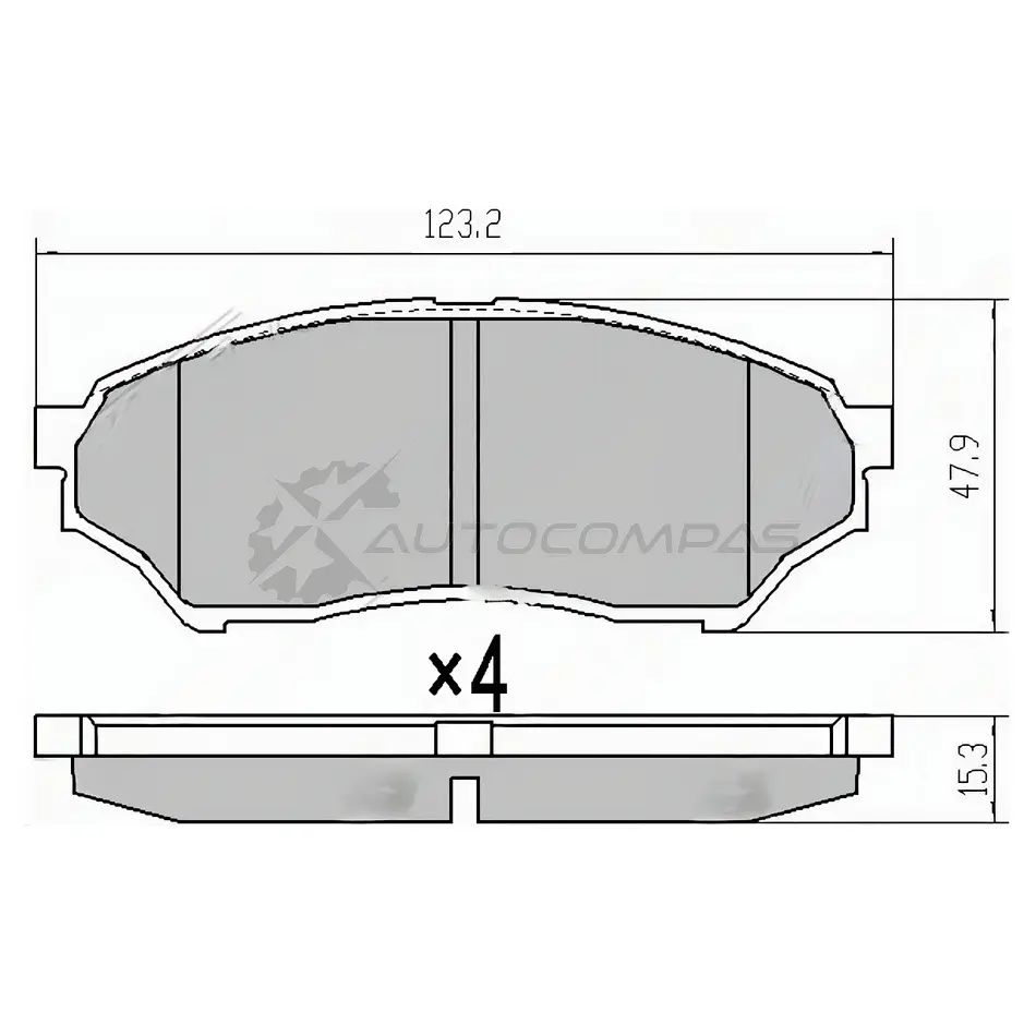 Тормозные колодки передние MITSUBISHI PAJERO MINI H5 94-12/ PININ 99-07 SAT 4 BY545 STMR449854 1422814755