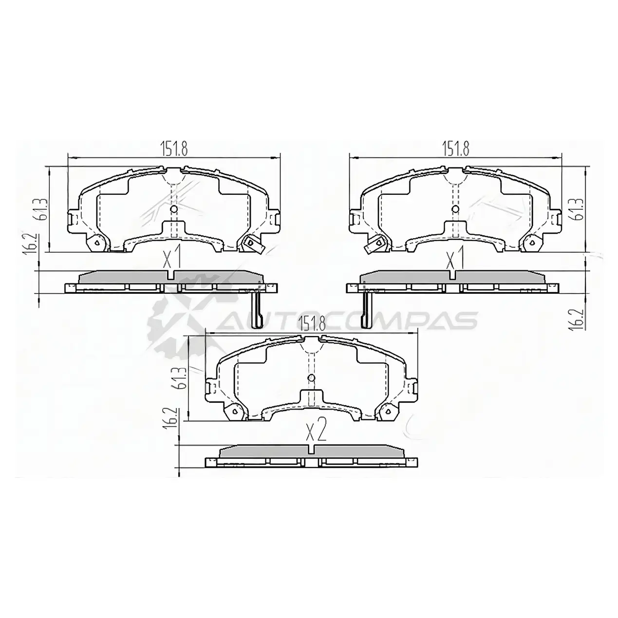 Тормозные колодки передние NISSAN X-TRAIL T32 14-/INFINITI Q50 14 SAT 1440533632 STD10604CC0A B P8S5XQ изображение 0