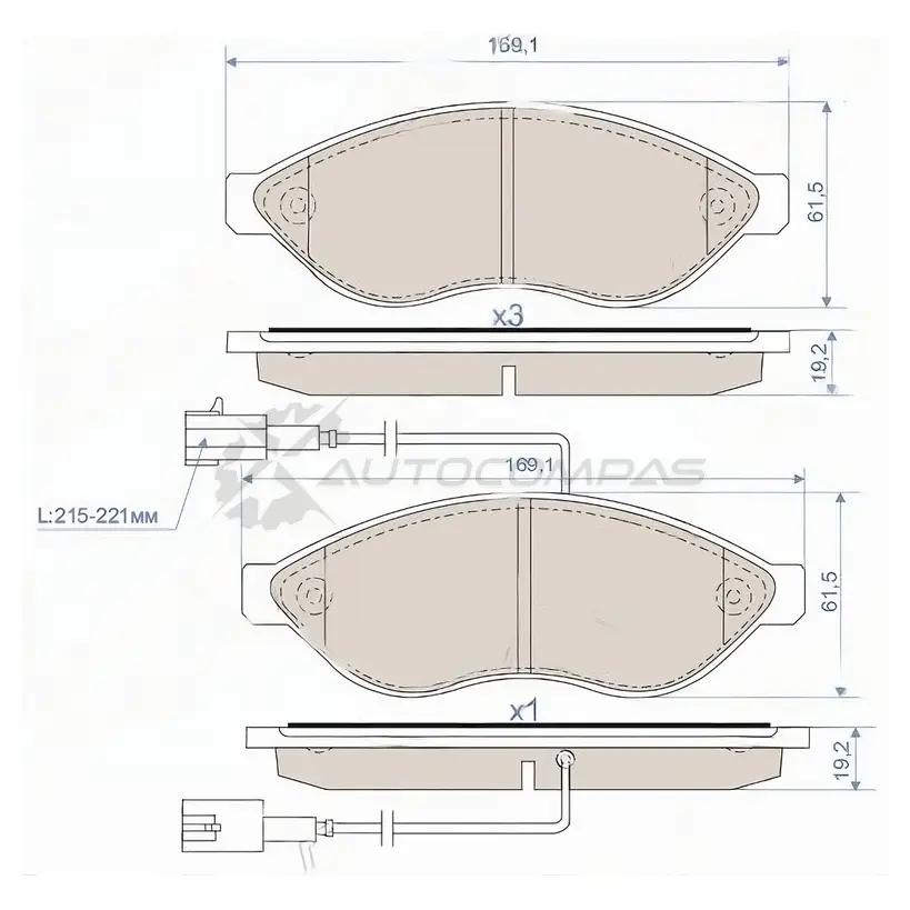 Тормозные колодки передние PEUGEOT BOXER 06-/FIAT DUCATO/CITROEN JUMPER 06-(R15) SAT 1422875407 I1XS 8VN ST1612433980
