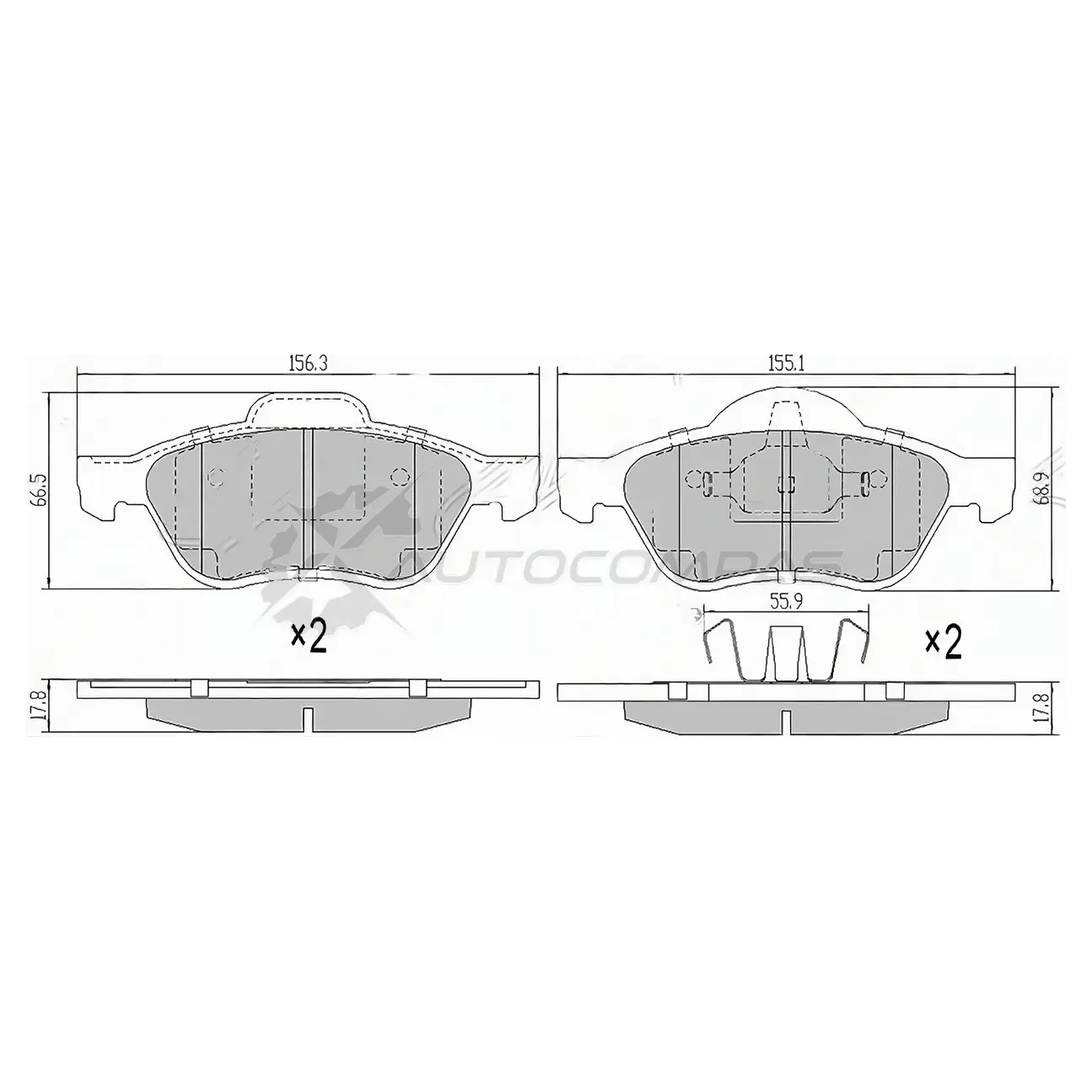 Тормозные колодки передние RENAULT CLIO 06-/MEGANE 03-09 SAT 1422820011 Q YATB ST7701208183 изображение 0