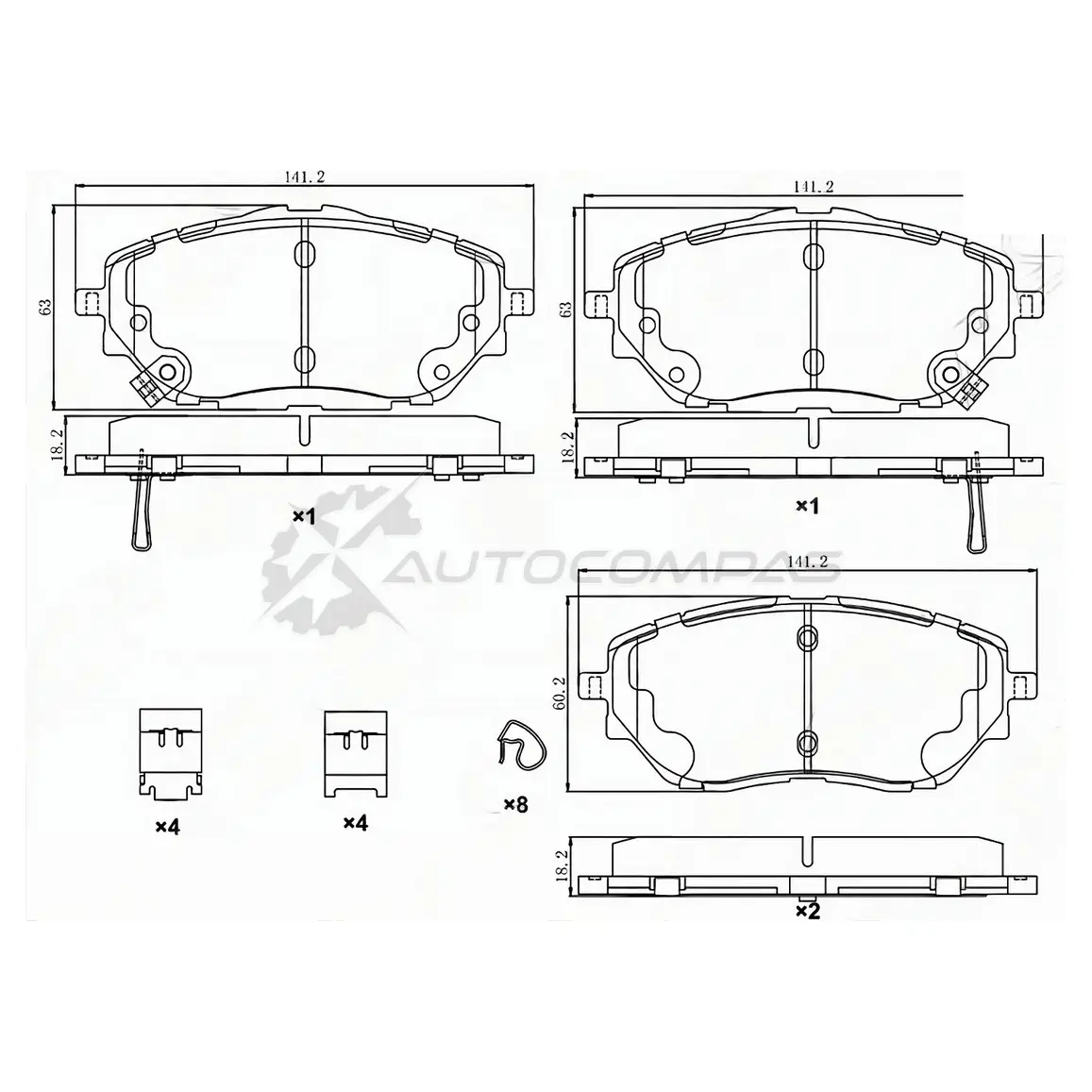 Тормозные колодки передние Toyota C-HR 16 SAT 1440541924 ST04465F4020 EMOAXO 1