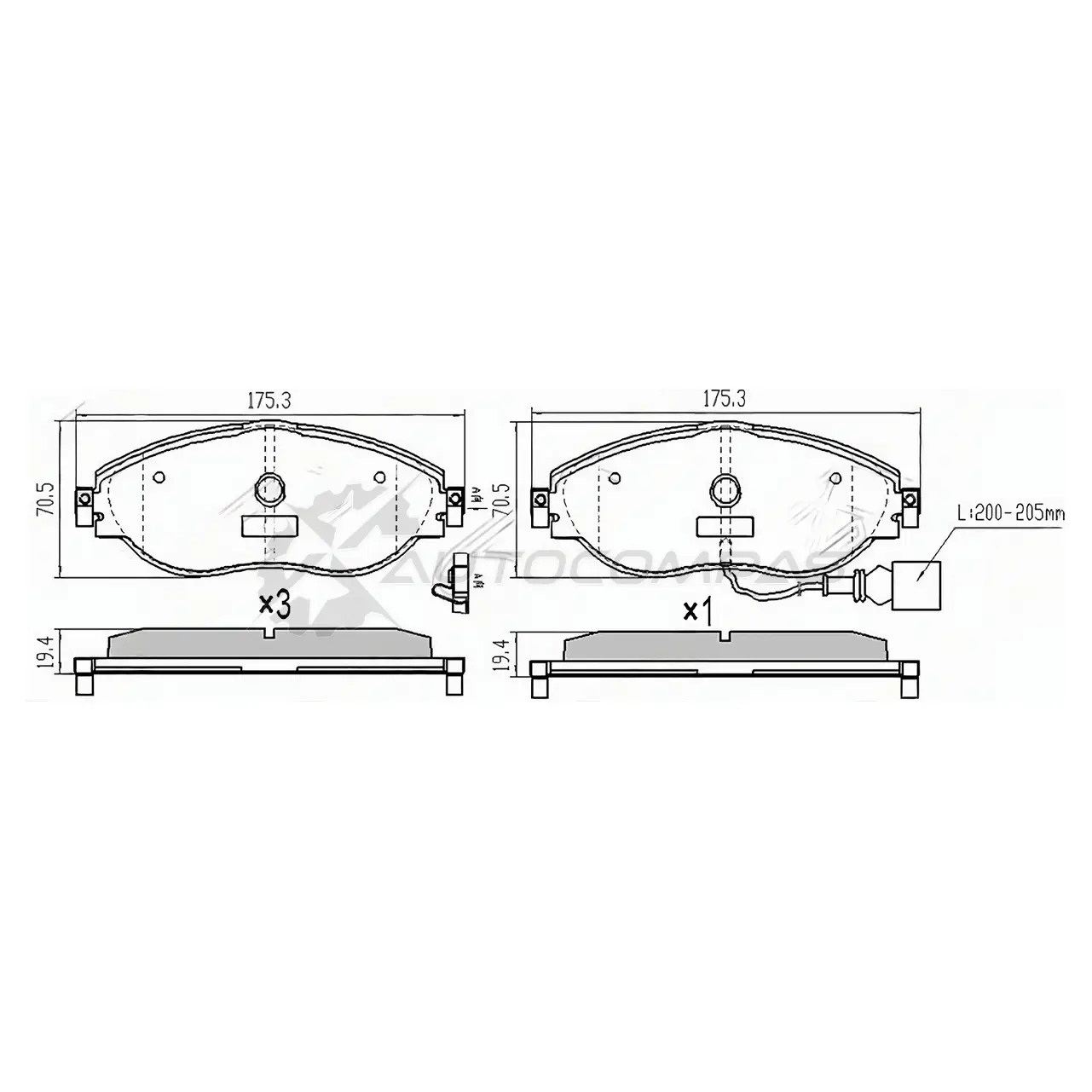 Тормозные колодки передние VAG A3/KODIAQ/OCTAVIA/GOLF SAT ST8V0698151C 1422833698 NF4X S изображение 0