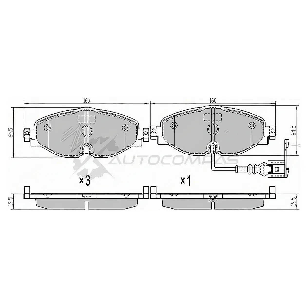 Тормозные колодки передние VAG A3/KODIAQ/OCTAVIA/GOLF 11 SAT ZR HQ41E ST8V0698151B 1422833699
