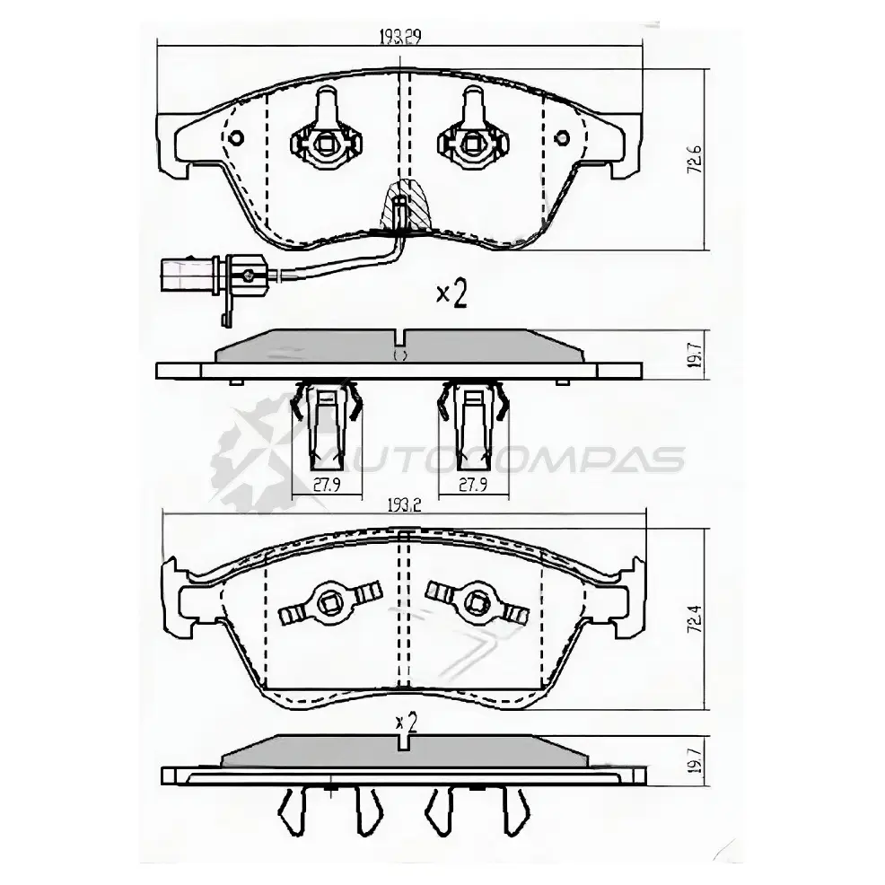 Тормозные колодки передние VAG A6 05-11 SAT QZ9 ZS 1422833351 ST4E0698151K