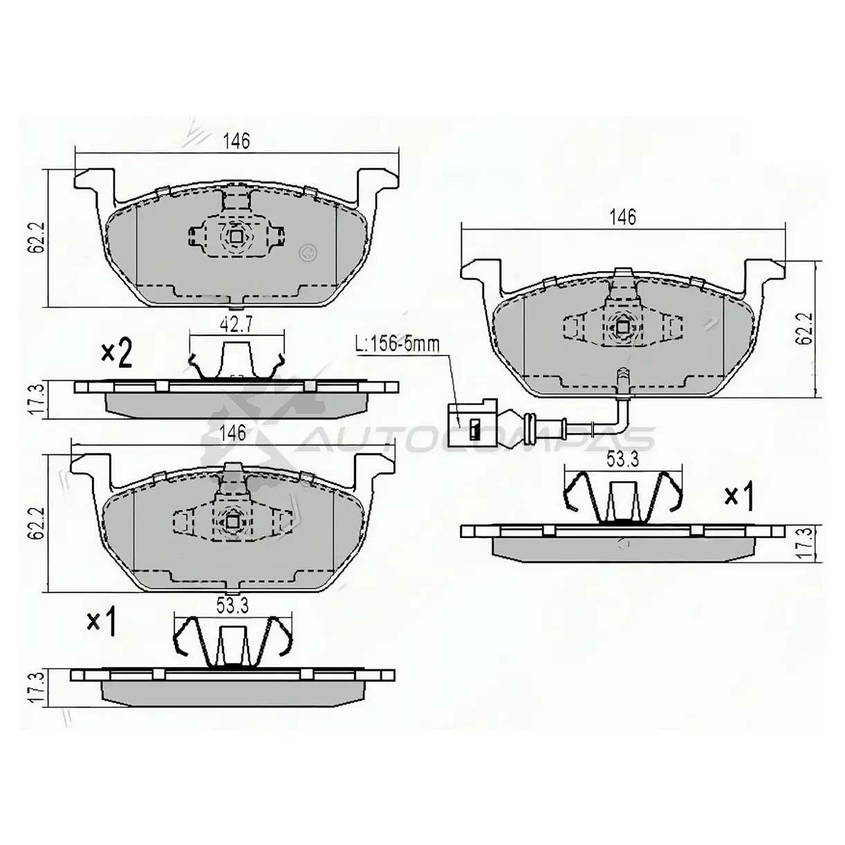 Тормозные колодки передние VAG OCTAVIA/GOLF SAT S ZBDU ST5Q0698151C 1422833697 изображение 0