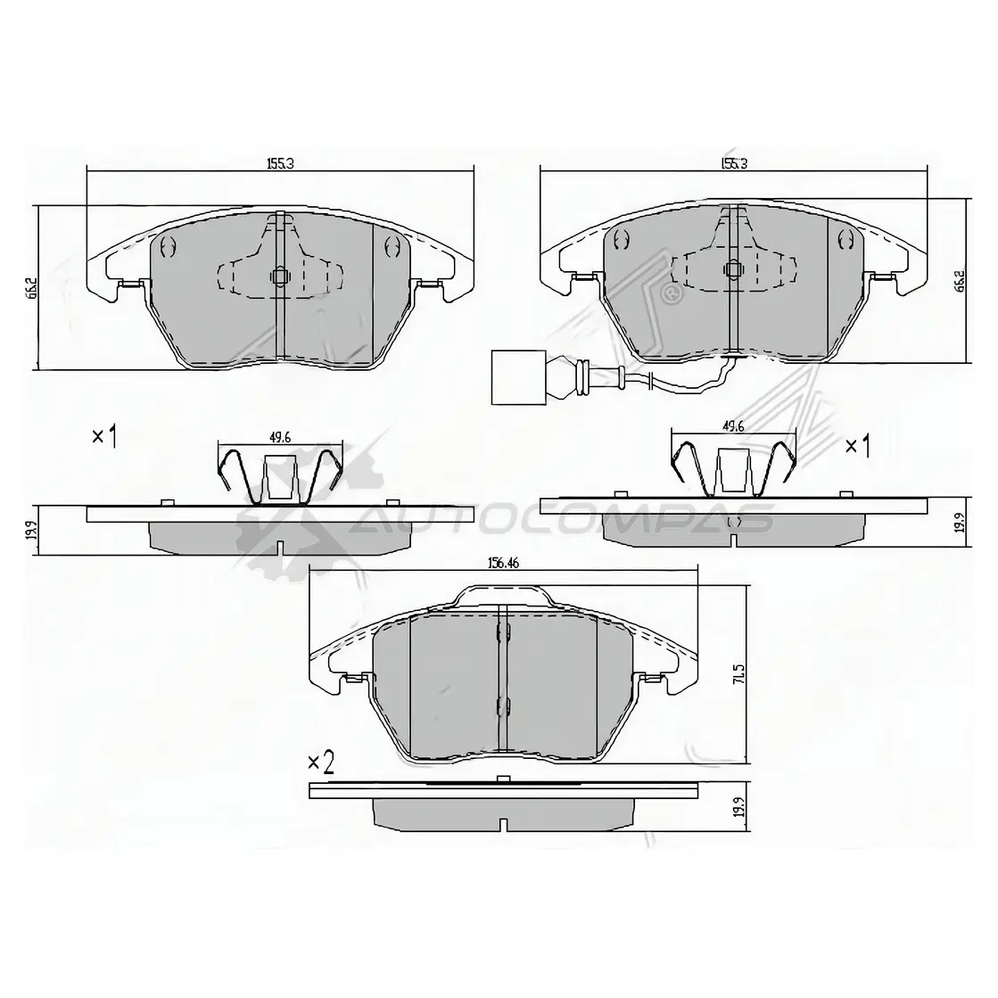 Тормозные колодки передние VAG PASSAT 09-/POLO14 SAT ST3C0698151C 1422800174 1ZTC K
