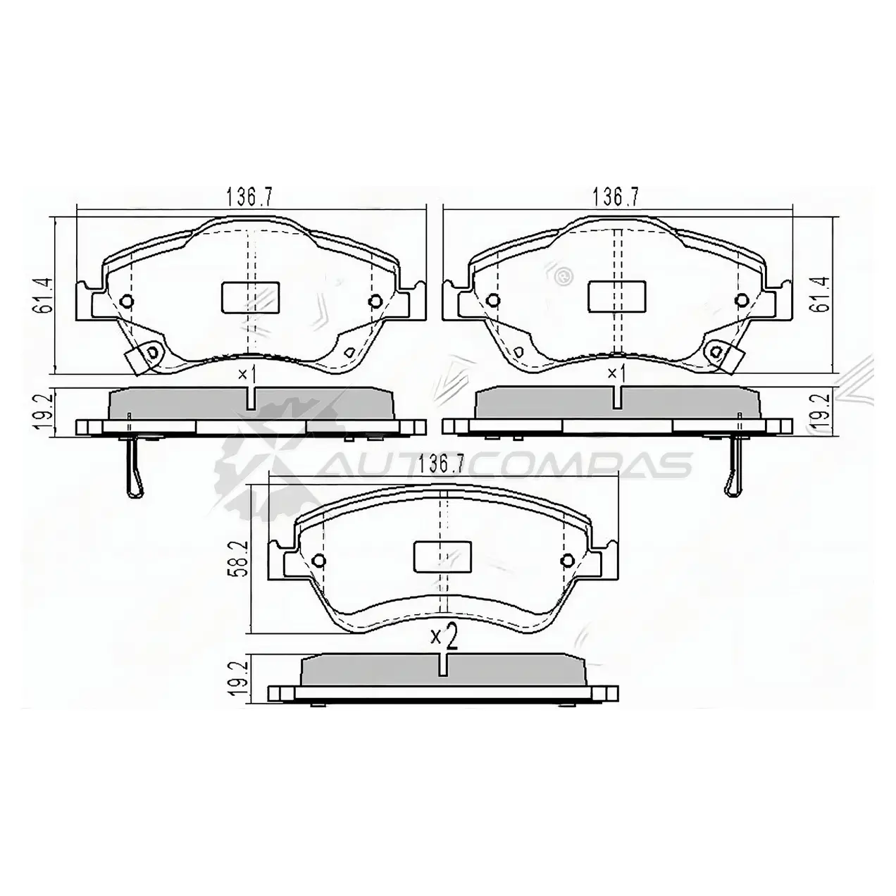 Тромозные колодки передние Toyota COROLLA 06 SAT 1422829900 ST0446502370 P 1XLRK изображение 0