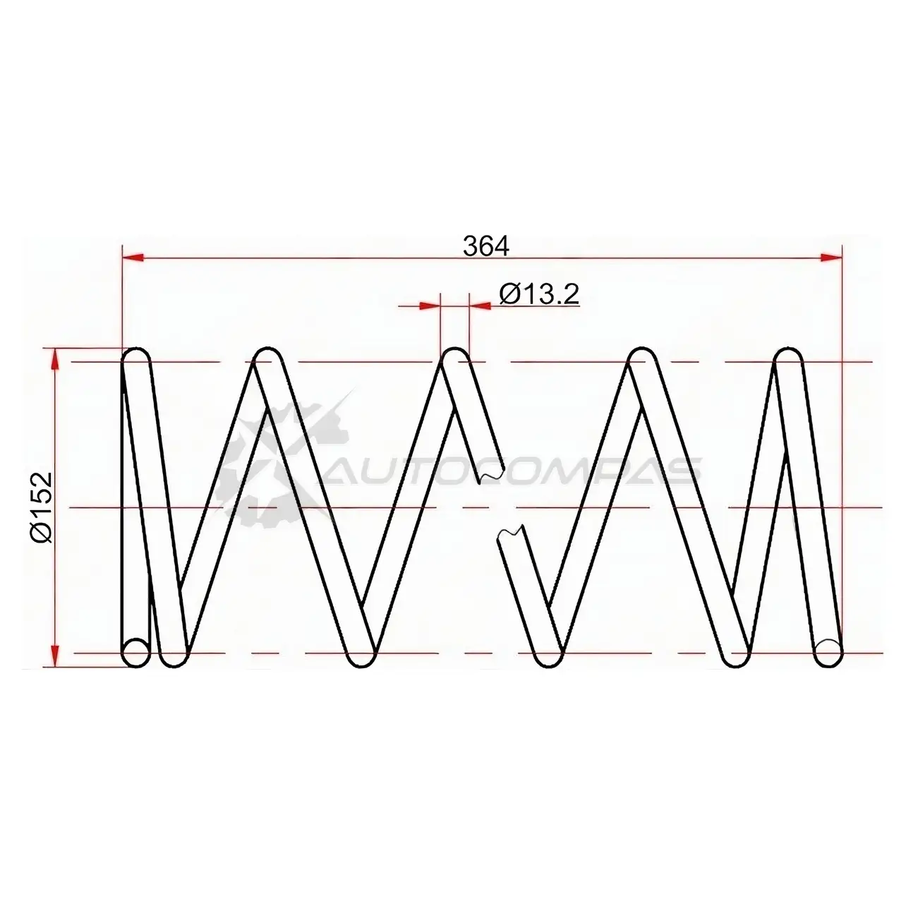 Комплект пружин 2шт передние Toyota CALDINA/CORONA PREMIO 96- (L=364) SAT 4 SUQIUO ST26401 1422827764