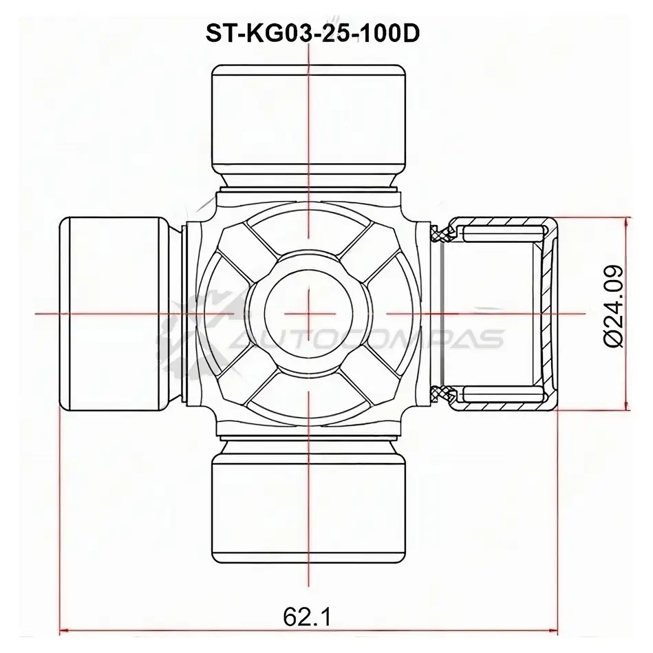 Крестовина карданного вала MAZDA CX-9 07-13/KIA SPORTAGE SL 10-16/HONDA PILOT YF4 09-15 SAT STKG0325100D 1439735415 IRKT L изображение 0