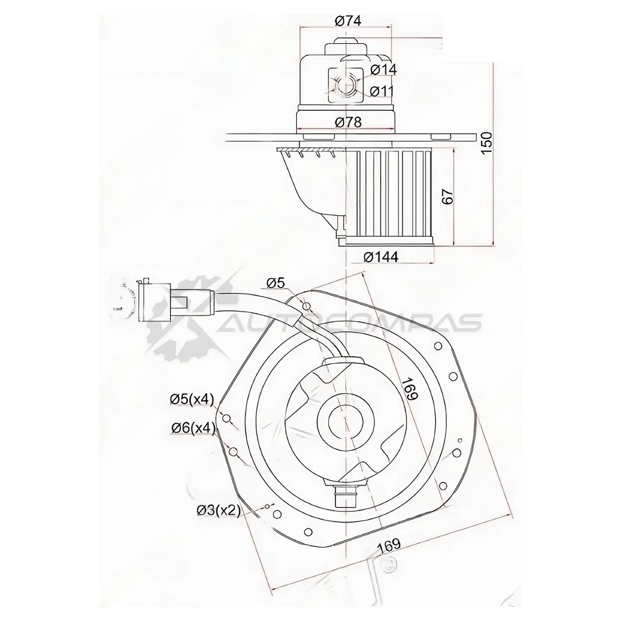 Моторчик печки DAEWOO NEXIA 96 SAT FO5 4IS 1422800294 ST96168699