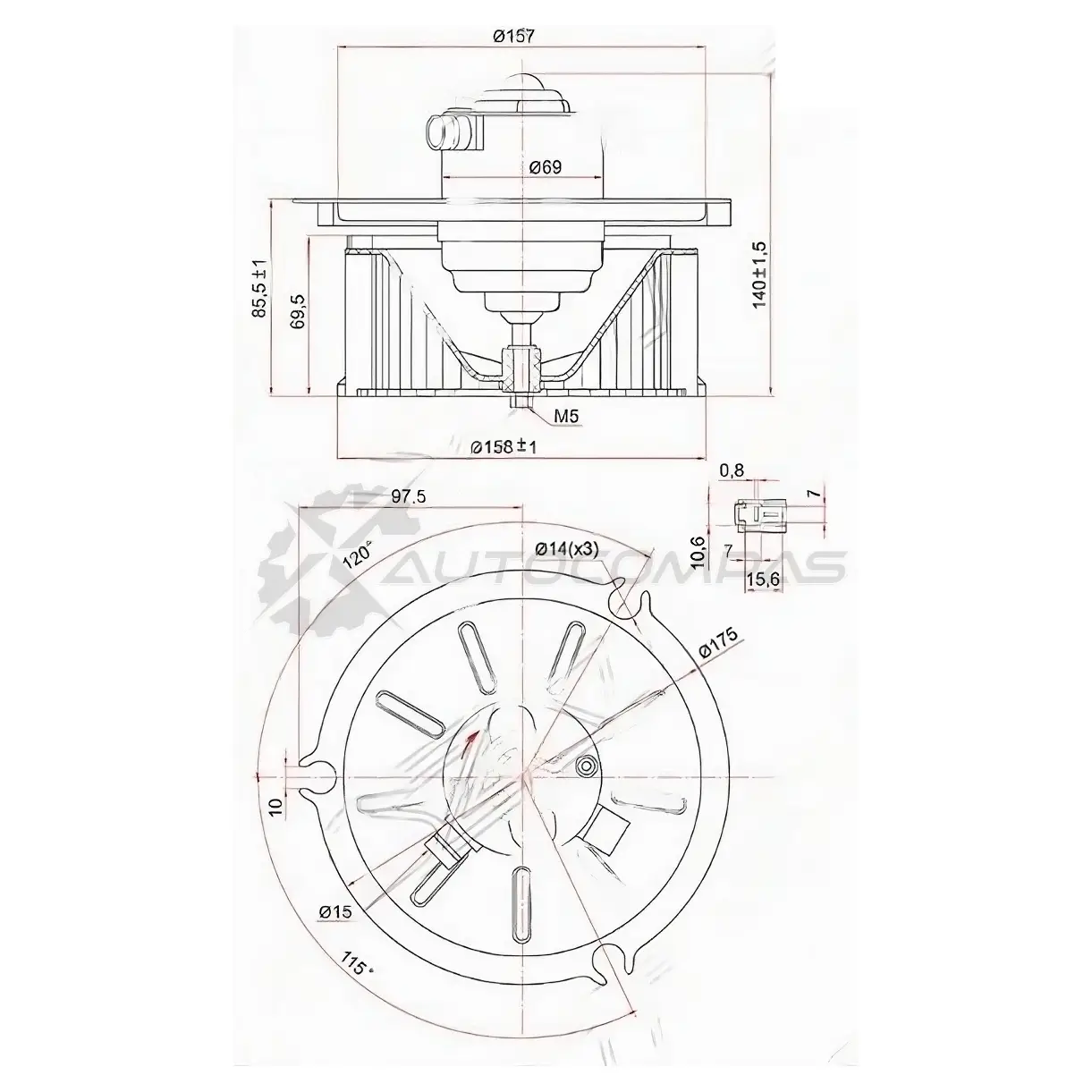 Моторчик печки Isuzu FORWARD FR33 24V (RHD) SAT ST1835611001 X DC8Q6 1422807586 изображение 0