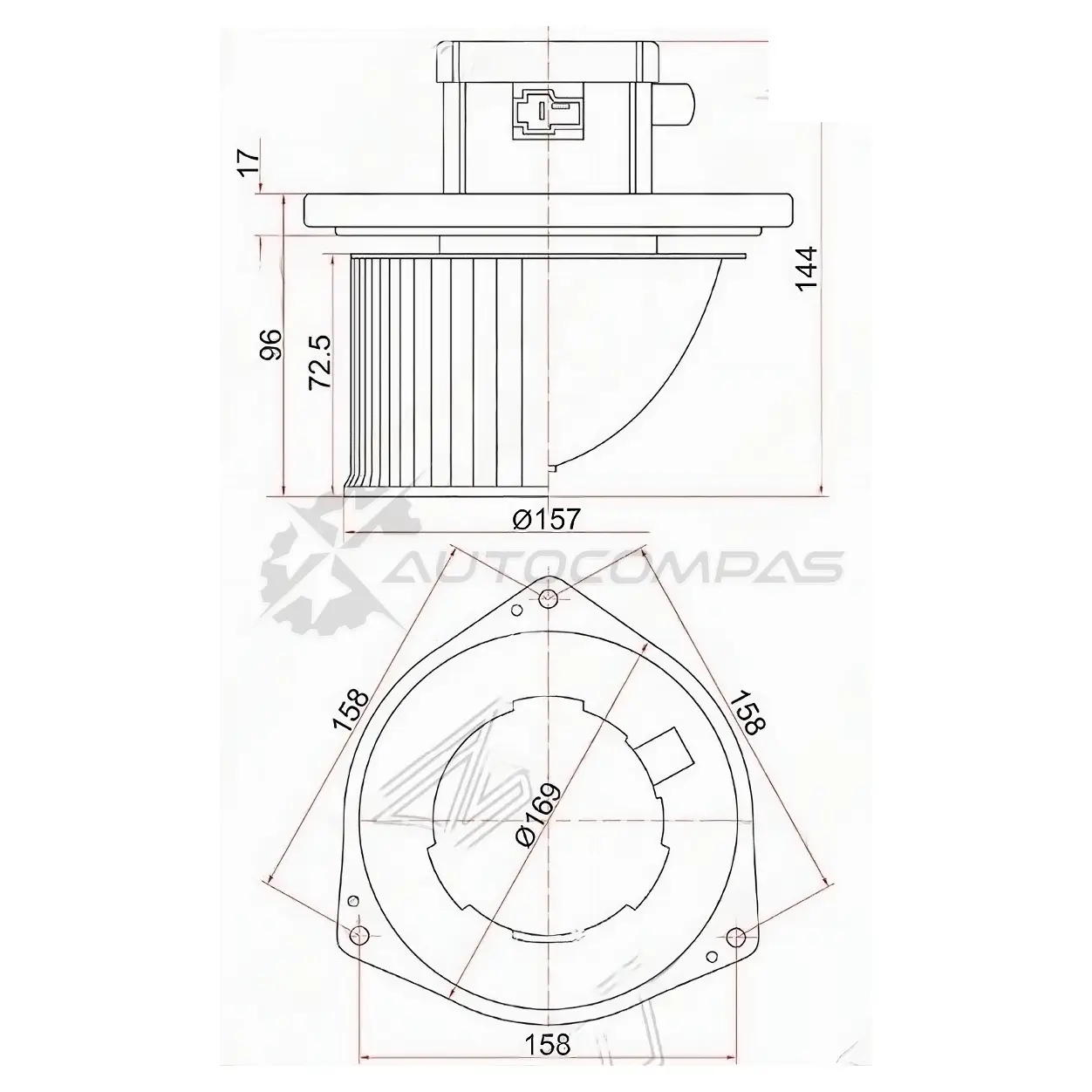 Моторчик печки MITSUBISHI PAJERO SPORT 08-/L200 06-/NISSAN PATROL/SAFARI Y61 97-10 (LHD) SAT 6CQQ F9 ST7802A105 1422813558 изображение 0