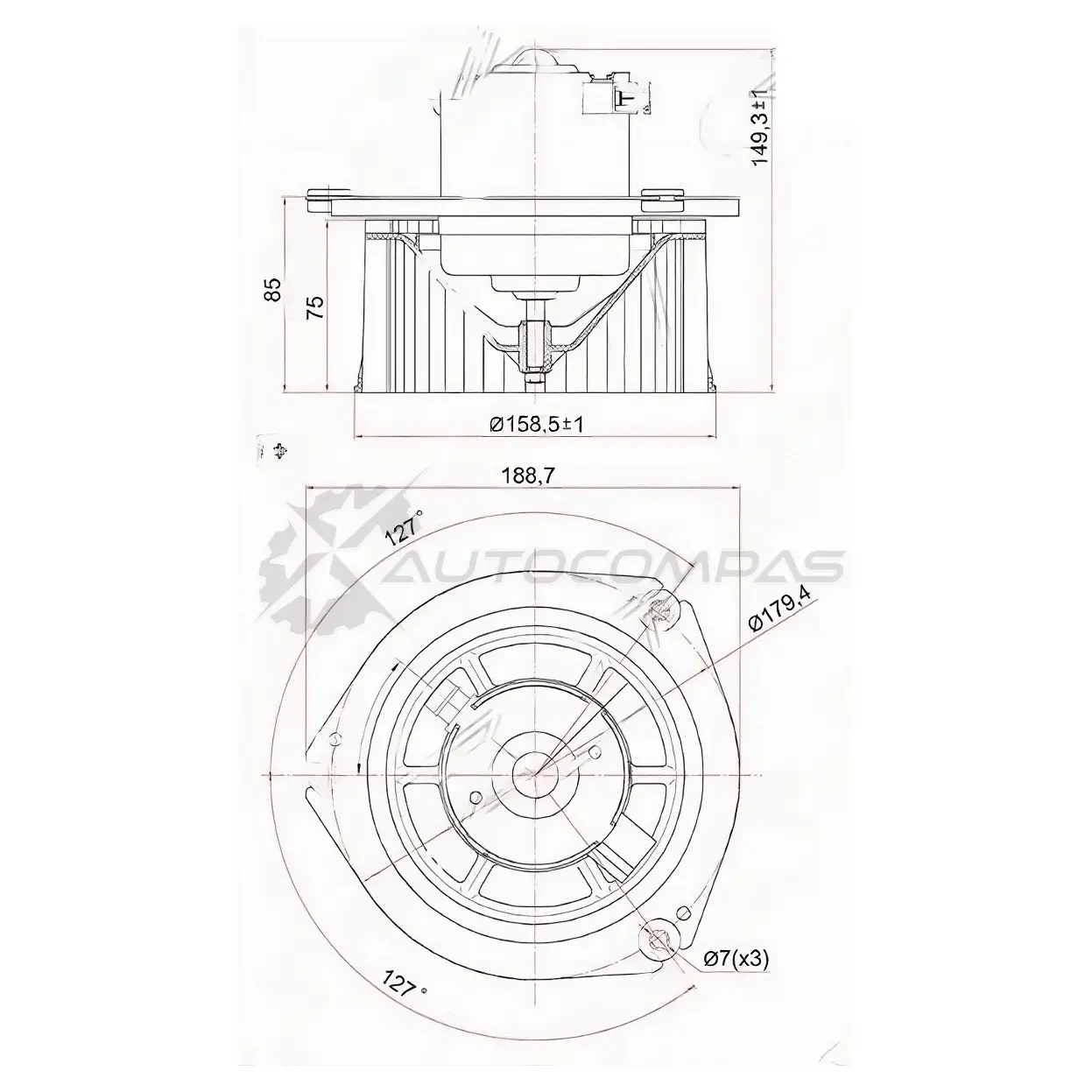 Моторчик печки NISSAN ATLAS F23\H41 93-99 12V (RHD) SAT YE9X W ST272200T400 1422816390 изображение 0