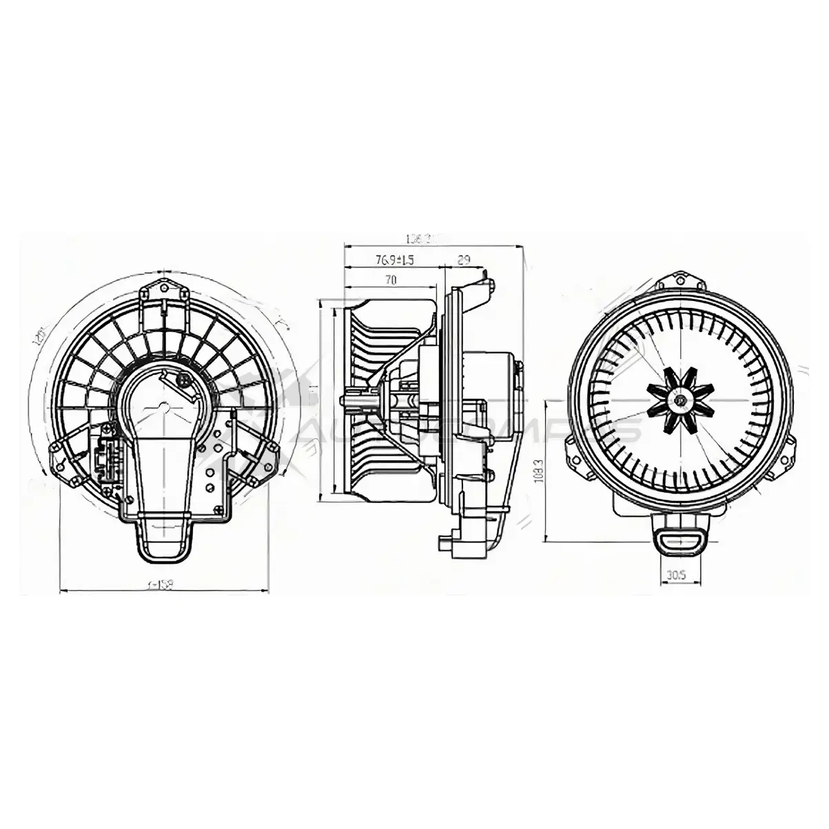 Моторчик печки Toyota COROLLA ZE15 06-/RAV4 A3 05-/RAV4 A4 13-/PRIUS ZVW3 09-(LHD) SAT ST940007 1440545353 8B EIW