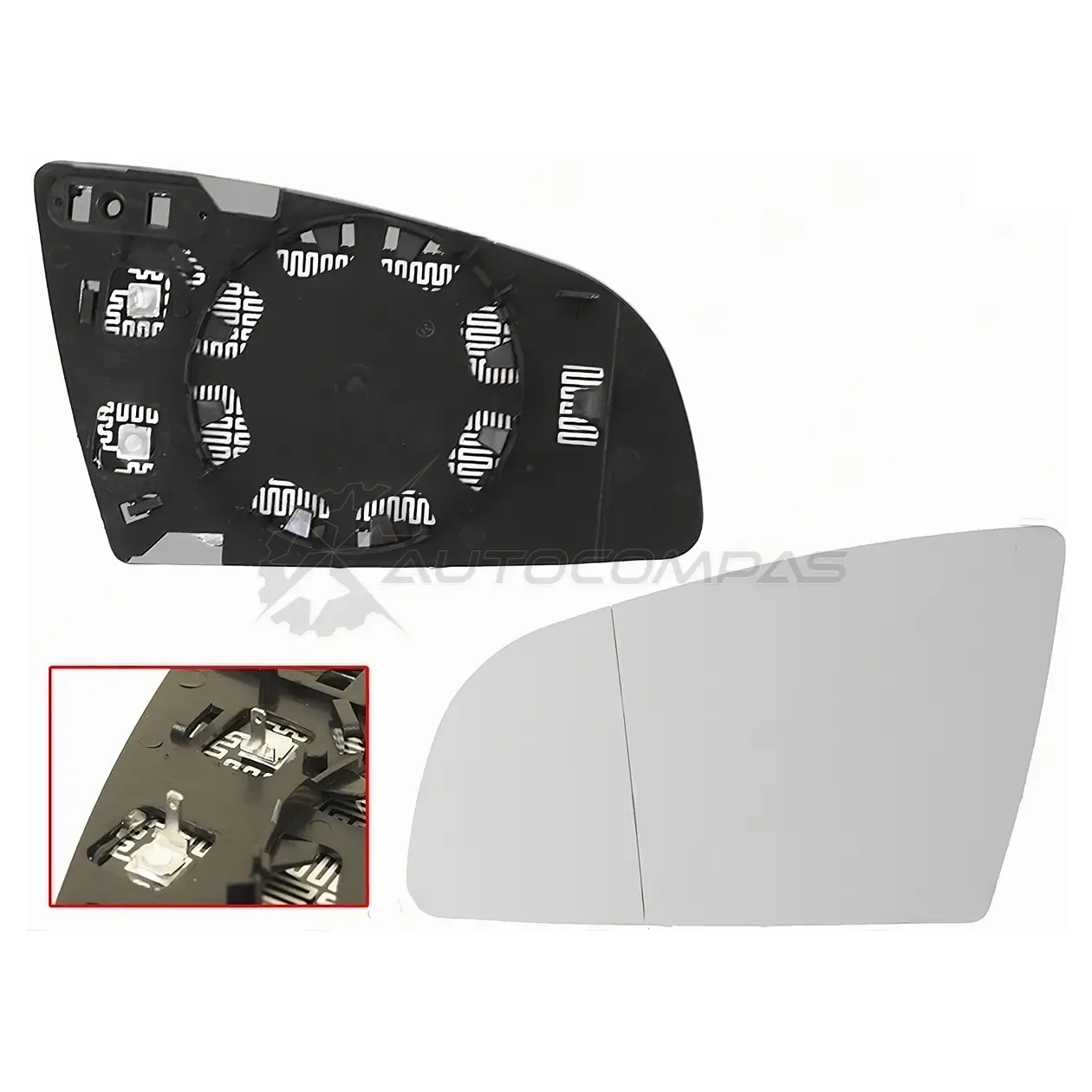 Стекло зеркала AUDI A3 03-08/A4 00-08/A6 04-08 слева асферическое с обогревом SAT ST1210027 DUJVS 6 1440547888