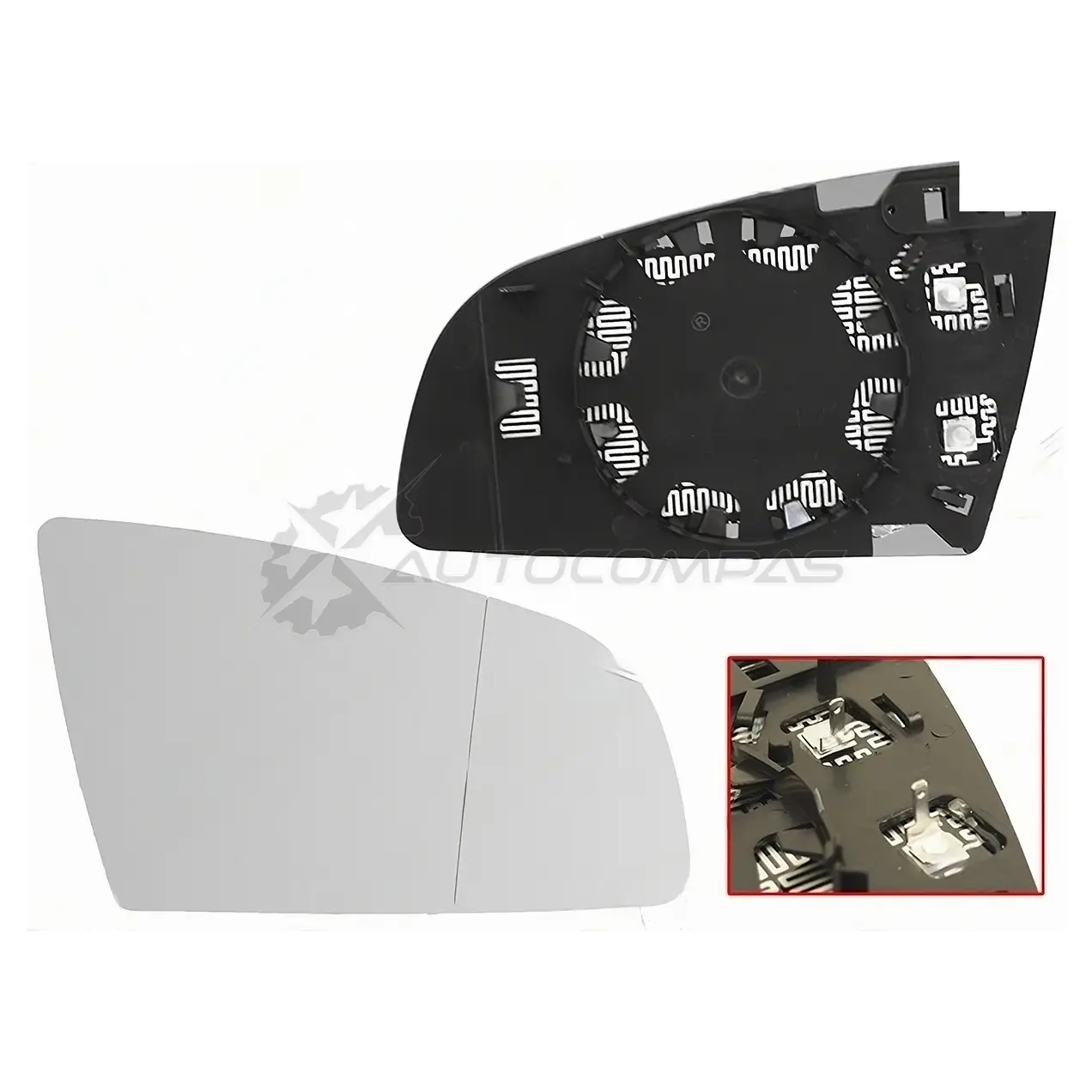 Стекло зеркала AUDI A3 03-08/A4 00-08/A6 04-08 справа асферическое с обогревом SAT ST1210028 LT6 XZ 1440547887