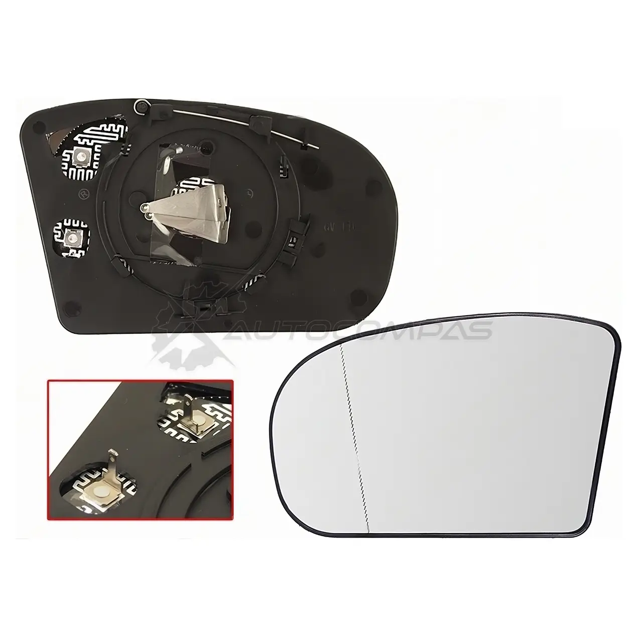 Стекло зеркала MERCEDES W203 00-07/W211 02-06 слева асферическое с обогревом SAT 7VS4Y6 M 1440530510 ST1210035
