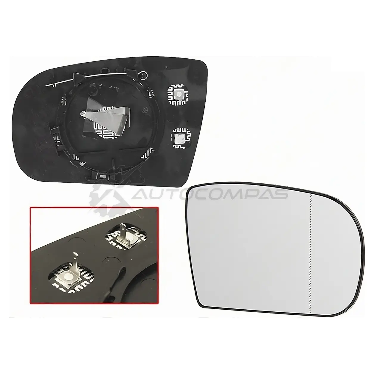 Стекло зеркала MERCEDES W210 98-02 справа асферическое с обогревом SAT 9 DVJS6L 1440530495 STMD56940GA1