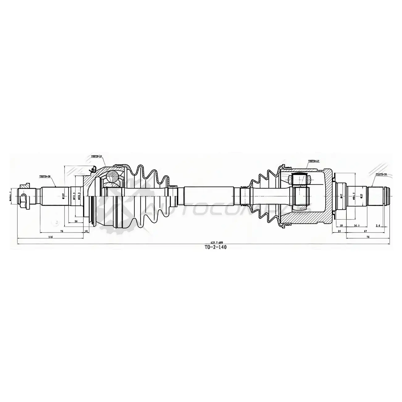 Привод в сборе Toyota HILUX 05- FORTUNER 05 SAT 1440541635 ELX KF2 TO5210 изображение 0