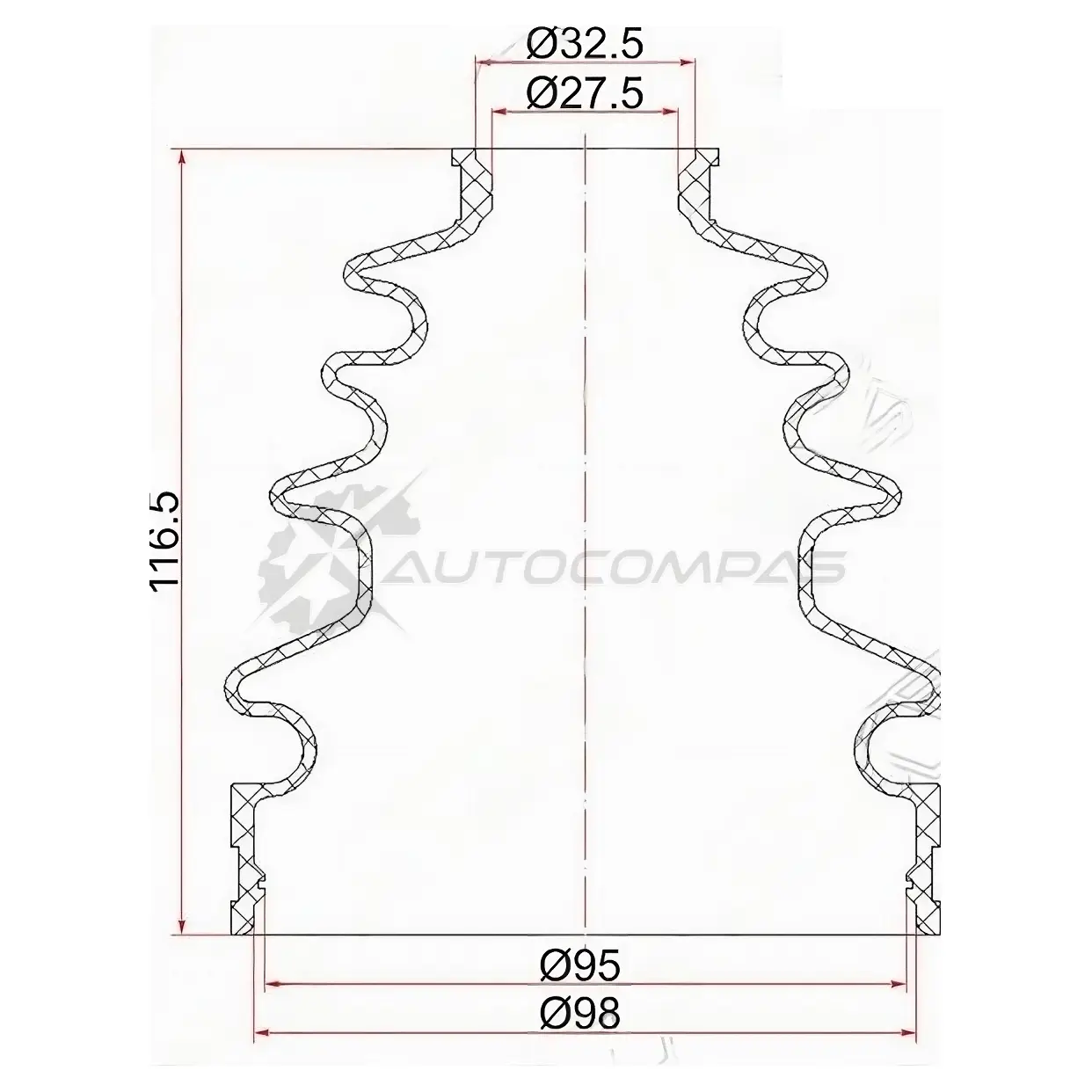 Пыльник шруса Toyota LAND CRUISER 100 UZJ10.. 98-/MERCEDES GL/ML (2 хомута. резина) SAT C1671 BQ HSD 1422829821 изображение 0